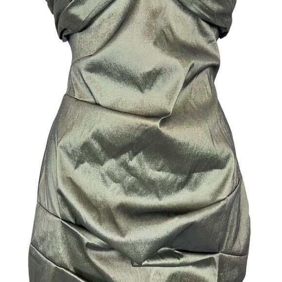 Cachet Womens Green Lined Babydoll Ruched Whimsigoth Sleeveless Party Dress 8 - Picture 3 of 16